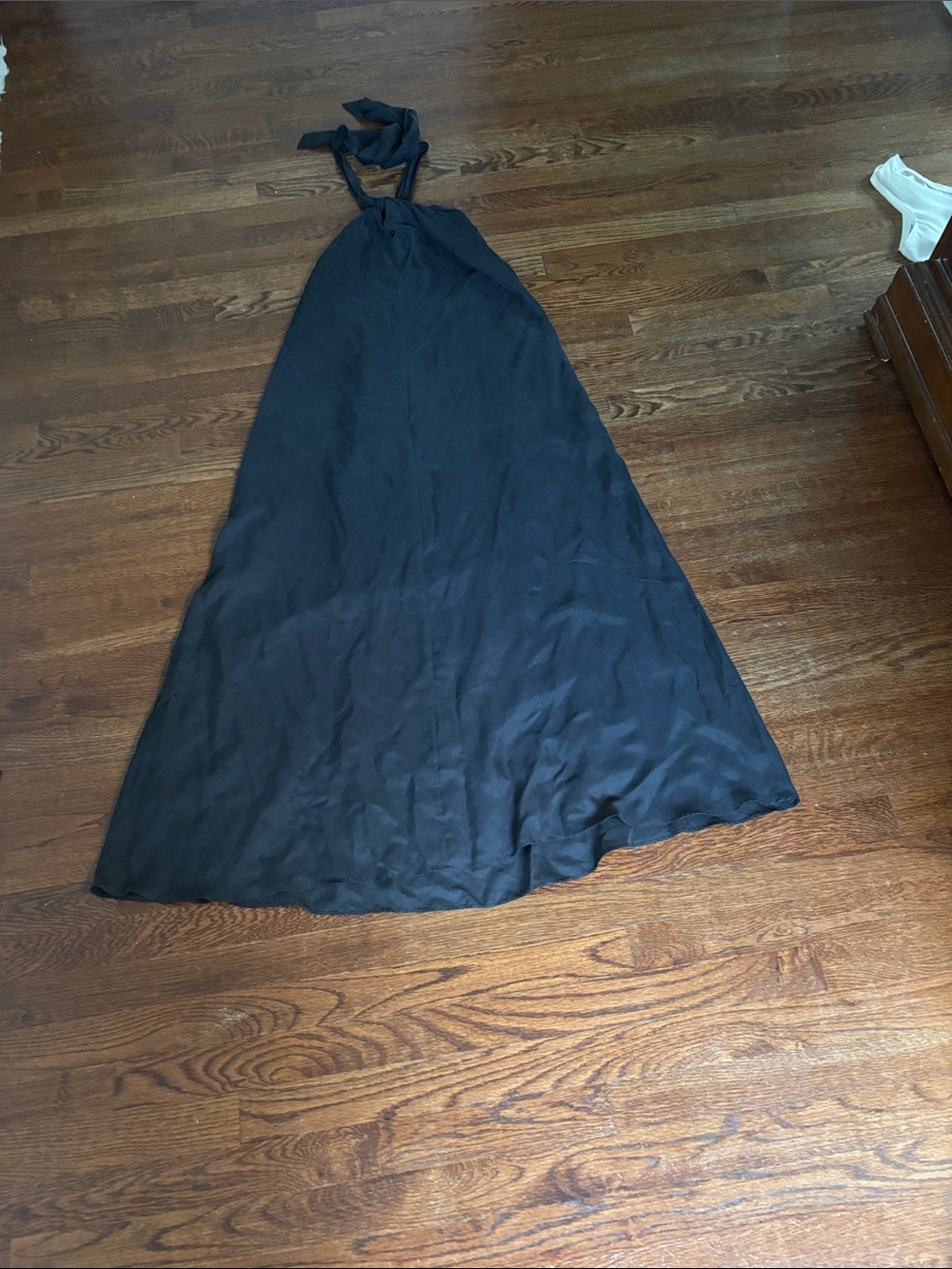 Black Halter Maxi Dress with Tie-Neck